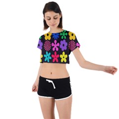 Tie Back Short Sleeve Crop T-Shirt 