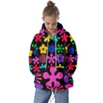 Colorful flowers on a black background pattern                     Kids  Oversized Hoodie