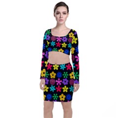 Long Sleeve Crop Top & Bodycon Skirt Set 