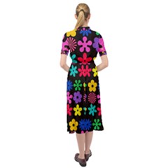 Keyhole Neckline Chiffon Dress 