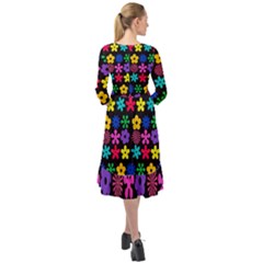 Ruffle End Midi Chiffon Dress 