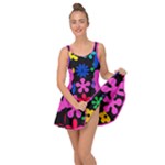Colorful flowers on a black background pattern                                                               Inside Out Dress