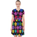 Colorful flowers on a black background pattern                                                              Adorable in Chiffon Dress