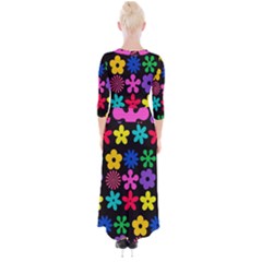 Quarter Sleeve Wrap Maxi Dress 
