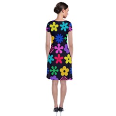 Short Sleeve Front Wrap Dress 