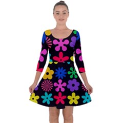 Quarter Sleeve Skater Dress 
