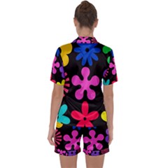 Satin Short Sleeve Pajamas Set 