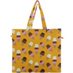 Ice cream on an orange background pattern                                                             Canvas Travel Bag