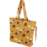 Ice cream on an orange background pattern                                                           Drawstring Tote Bag