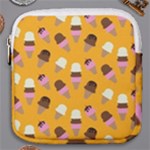 Ice cream on an orange background pattern                                                             Mini Square Pouch