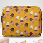 Ice cream on an orange background pattern                                                             Make Up Pouch (Large)