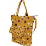 Ice cream on an orange background pattern                                                             Shoulder Tote Bag