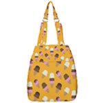 Ice cream on an orange background pattern                                                             Center Zip Backpack