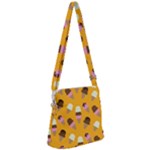 Ice cream on an orange background pattern                                                          Zipper Messenger Bag