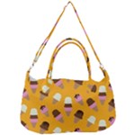 Ice cream on an orange background pattern                                                          Removal Strap Handbag