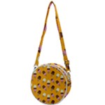 Ice cream on an orange background pattern                                                         Crossbody Circle Bag