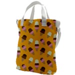 Ice cream on an orange background pattern                                                         Canvas Messenger Bag