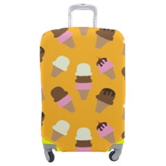 Ice cream on an orange background pattern                                                         Luggage Cover (Medium) from ArtsNow.com