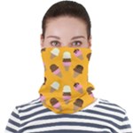 Ice cream on an orange background pattern                                                         Face Seamless Bandana (Adult)