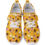 Ice cream on an orange background pattern                                                         Men s Velcro Strap Shoes