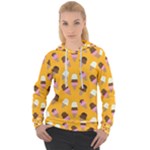 Ice cream on an orange background pattern                                                          Women s Overhead Hoodie