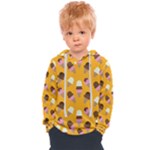 Ice cream on an orange background pattern                                                           Kids  Overhead Hoodie