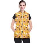 Ice cream on an orange background pattern                                                            Women s Puffer Vest