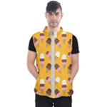 Ice cream on an orange background pattern                                                             Men s Puffer Vest