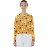 Ice cream on an orange background pattern                                                            Women s Slouchy Sweat