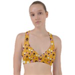 Ice cream on an orange background pattern                                                                 Sweetheart Sports Bra