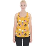 Ice cream on an orange background pattern                                                           Piece Up Tank Top