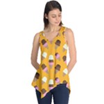 Ice cream on an orange background pattern                                                             Sleeveless Tunic
