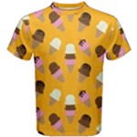 Ice cream on an orange background pattern                                                             Men s Cotton Tee