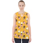 Ice cream on an orange background pattern                                                             Cut Out Tank Top