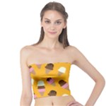 Ice cream on an orange background pattern                                                             Women s Tube Top