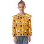 Ice cream on an orange background pattern                            Kids  Peter Pan Collar Blouse