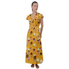 Flutter Sleeve Maxi Dress 