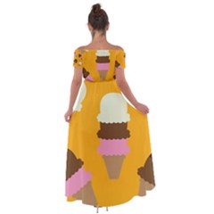 Off Shoulder Open Front Chiffon Dress 