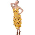 Ice cream on an orange background pattern                                                                Layered Bottom Dress