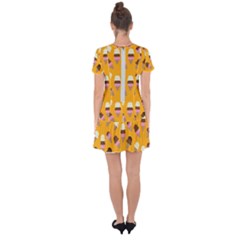 Drop Hem Mini Chiffon Dress 