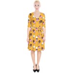 Ice cream on an orange background pattern                                                                 Wrap Up Cocktail Dress