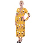 Ice cream on an orange background pattern                                                               Velvet Maxi Wrap Dress