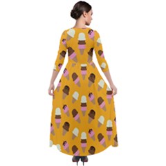 Quarter Sleeve Maxi Velour Dress 