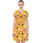 Ice cream on an orange background pattern                                                               Adorable in Chiffon Dress