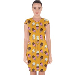 Capsleeve Drawstring Dress  