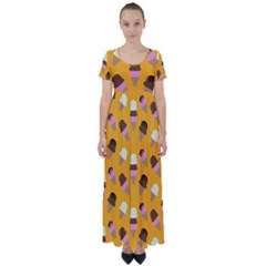 High Waist Short Sleeve Maxi Dress 