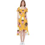 Ice cream on an orange background pattern                                                          High Low Boho Dress