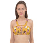Ice cream on an orange background pattern                                                           Cage Up Bikini Top