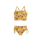 Ice cream on an orange background pattern                                                             Girls  Tankini Swimsuit