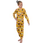 Ice cream on an orange background pattern                                                          Kids  Long Sleeve Set